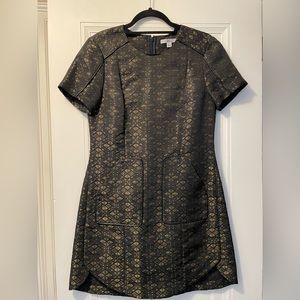 Zac Posen black and gold dress